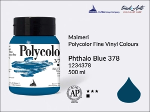 Farba akrylowo-winylowa Maimeri Polycolor Fine Vinyl Colours, kolor: Phthalo Blue 378, opak. 500 ml