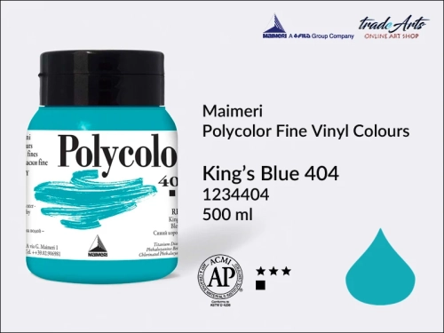 Maimeri Polycolor Fine Vinyl Colours King's Blue 404 opak. 500 ml, Maimeri Polycolor Fine Vinyl Colours - farby akrylowe opak. 500 ml, farby akrylowe Maimeri Polycolor, farby akrylowe, Polycolor,
