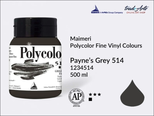Maimeri Polycolor Fine Vinyl Colours Payne's Grey 514 opak. 500 ml, Maimeri Polycolor Fine Vinyl Colours - farby akrylowe opak. 500 ml, farby akrylowe Maimeri Polycolor, farby akrylowe, Polycolor,