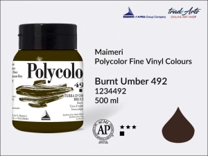 Farba akrylowo-winylowa Maimeri Polycolor Fine Vinyl Colours, kolor: Burnt Umber 492, opak. 500 ml