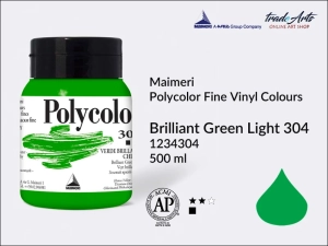Farba akrylowo-winylowa Maimeri Polycolor Fine Vinyl Colours, kolor: Brilliant Green Light 304, opak. 500 ml