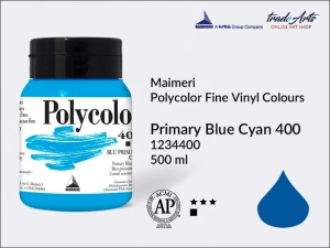 Farba akrylowo-winylowa Maimeri Polycolor Fine Vinyl Colours, kolor: Primary Blue Cyan 400, opak. 500 ml