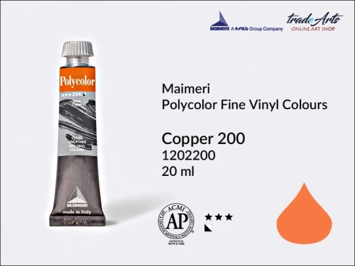 Maimeri Polycolor Copper 200 farba akrylowa tuba 20 ml, Maimeri Polycolor farby akrylowe tubki 20 ml, farby akrylowo winylowe Maimeri Polycolor, farby akrylowe Polycolor , Polycolor farby akrylowe, Polycolor akryle,