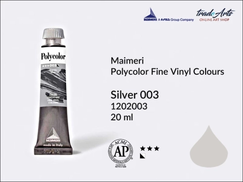 Maimeri Polycolor Silver 003 farba akrylowa tuba 20 ml, Maimeri Polycolor farby akrylowe tubki 20 ml, farby akrylowo winylowe Maimeri Polycolor, farby akrylowe Polycolor , Polycolor farby akrylowe, Polycolor akryle,