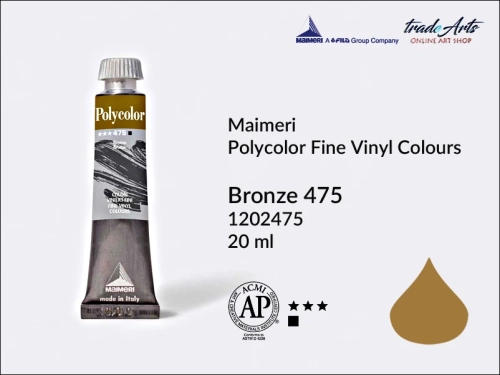 Maimeri Polycolor Bronze 475 farba akrylowa tuba 20 ml, Maimeri Polycolor farby akrylowe tubki 20 ml, farby akrylowo winylowe Maimeri Polycolor, farby akrylowe Polycolor , Polycolor farby akrylowe, Polycolor akryle,