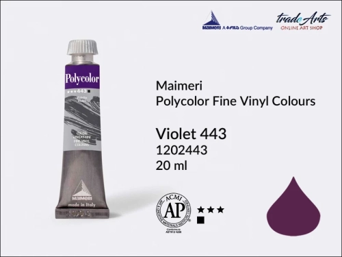 Maimeri Polycolor Violet 443 farba akrylowa tuba 20 ml, Maimeri Polycolor farby akrylowe tubki 20 ml, farby akrylowo winylowe Maimeri Polycolor, farby akrylowe Polycolor , Polycolor farby akrylowe, Polycolor akryle,