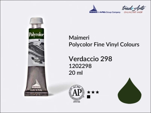 Maimeri Polycolor Verdaccio 298 farba akrylowa tuba 20 ml, Maimeri Polycolor farby akrylowe tubki 20 ml, farby akrylowo winylowe Maimeri Polycolor, farby akrylowe Polycolor , Polycolor farby akrylowe, Polycolor akryle,