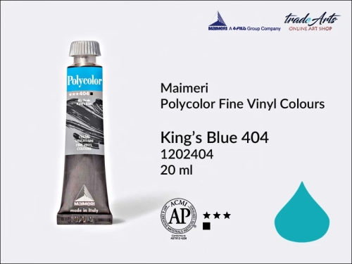 Maimeri Polycolor King's Blue 404 tuba 20 ml, Maimeri Polycolor farby akrylowe tubki 20 ml, farby winylowe Maimeri Polycolor, farby akrylowe Polycolor , Polycolor farby akrylowe, Polycolor akryle,