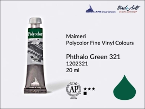 Farba akrylowo-winylowa maimeri Polycolor Fine Vinyl Colours, kolor: Phthalo Green 321, tuba 20 ml