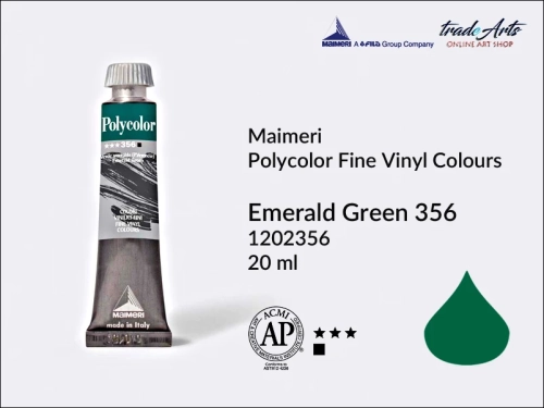 Maimeri Polycolor Emerald Green 356 tuba 20 ml, Maimeri Polycolor farby akrylowe tubki 20 ml, farby winylowe Maimeri Polycolor, farby akrylowe Polycolor , Polycolor farby akrylowe, Polycolor akryle,