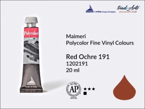 Farba akrylowo-winylowa Maimeri Polycolor Fine Vinyl Colours, kolor: Red Ochre 191, tuba 20 ml