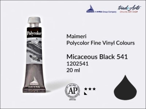 Farba akrylowo-winylowa Maimeri Polycolor Fine Vinyl Colours, kolor: Micaceous Black 541, tuba 20 ml