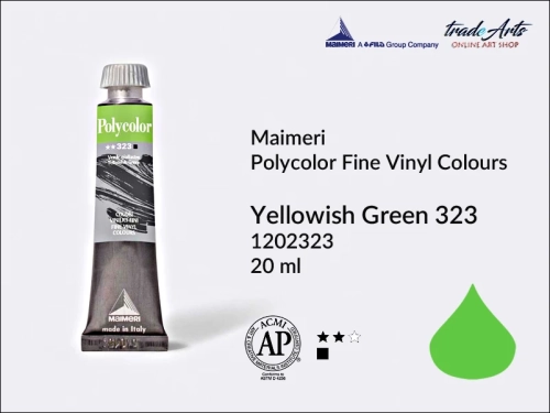 Maimeri Polycolor Yellowish Green 323 tuba 20 ml, Maimeri Polycolor farby akrylowe tubki 20 ml, farby akrylowo winylowe Maimeri Polycolor, farby akrylowe Polycolor , Polycolor farby akrylowe, Polycolor akryle,
