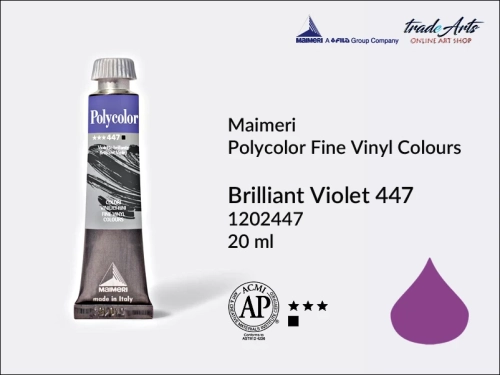 Maimeri Polycolor Brilliant Violet 447 farba akrylowa tuba 20 ml, Maimeri Polycolor farby akrylowe tubki 20 ml, farby akrylowo winylowe Maimeri Polycolor, farby akrylowe Polycolor , Polycolor farby akrylowe, Polycolor akryle,