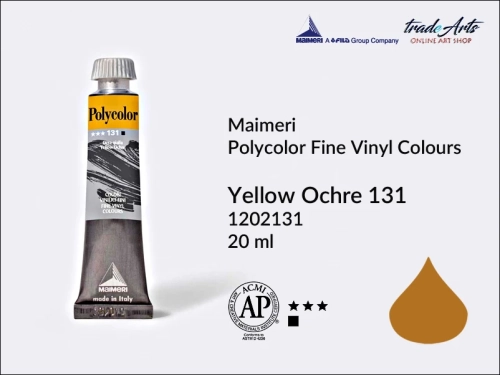 Maimeri Polycolor Yellow Ochre 131 farba akrylowa tuba 20 ml, Maimeri Polycolor farby akrylowe tubki 20 ml, farby akrylowo winylowe Maimeri Polycolor, farby akrylowe Polycolor , Polycolor farby akrylowe, Polycolor akryle,