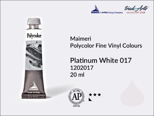 Maimeri Polycolor Platinum White 017 farba akrylowa tuba 20 ml, Maimeri Polycolor farby akrylowe tubki 20 ml, farby akrylowo winylowe Maimeri Polycolor, farby akrylowe Polycolor , Polycolor farby akrylowe, Polycolor akryle,