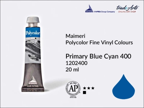 Maimeri Polycolor Primary Blue Cyan 400 farba akrylowa tuba 20 ml, Maimeri Polycolor farby akrylowe tubki 20 ml, farby akrylowo winylowe Maimeri Polycolor, farby akrylowe Polycolor , Polycolor farby akrylowe, Polycolor akryle,