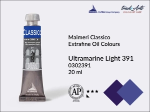 Farba olejna Maimeri Classico, kolor: Ultramarine Light 391, tuba 20 ml
