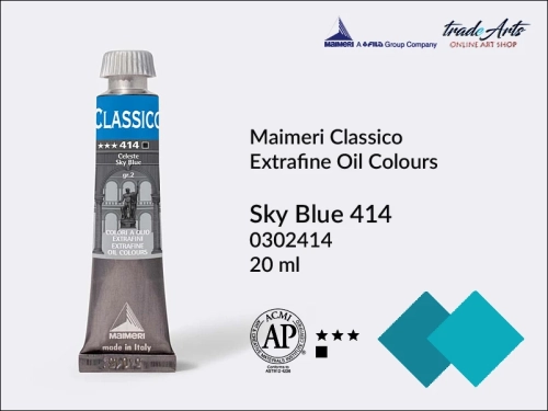 Maimeri Classico farby olejne bez wosków i wypełniaczy. Farby olejne Maimeri Classico wszystkie pojemności w sklepie tradearts.pl. Farby olejne Classico najtaniej - Sklep Plastyczny tradearts.pl.