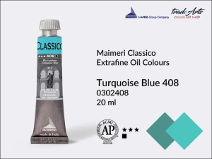 Farba olejna Maimeri Classico, kolor: Turquoise Blue 408, tuba 20 ml