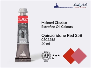 Farba olejna Maimeri Classico, kolor: Quinacridone Red 258, tuba 20 ml
