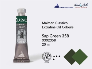 Farba olejna Maimeri Classico, kolor: Sap Green 358, tuba 20 ml