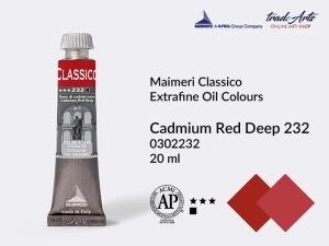 Farba olejna Maimeri Classico, kolor: Cadmium Red Deep 232, tuba 20 ml