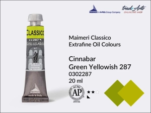 Farba olejna Maimeri Classico, kolor: Cinnabar Green Yellowish 287, tuba 20 ml