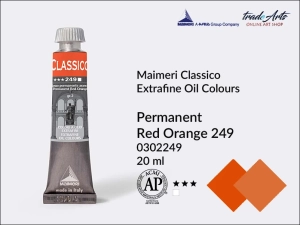 Farba olejna Maimeri Classico, kolor: Permanent Red Orange 249, tuba 20 ml