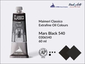 Farba olejna Maimeri Classico, kolor: Mars Black 540, tuba 60 ml