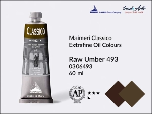 Farba olejna Maimeri Classico, kolor: Raw Umber 493, tuba 60 ml