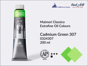 Farba olejna Maimeri Classico, kolor: Cadmium Green 307, tuba 200 ml