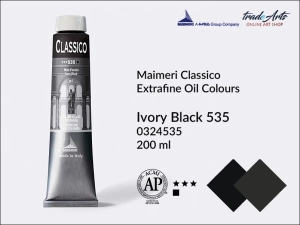 Farba olejna Maimeri Classico, kolor: Ivory Black 535, tuba 200 ml