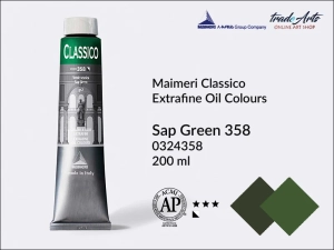 Farba olejna Maimeri Classico, kolor: Sap Green 358, tuba 200 ml