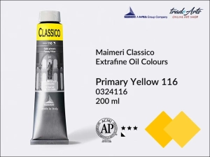 Farba olejna Maimeri Classico, kolor: Primary Yellow 116, tuba 200 ml