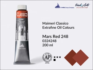 Farba olejna Maimeri Classico, kolor: Mars Red 248, tuba 200 ml
