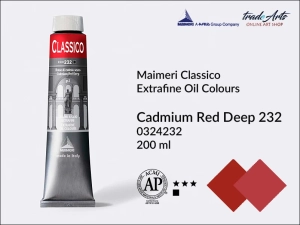 Farba olejna Maimeri Classico, kolor: Cadmium Red Deep 232, tuba 200 ml