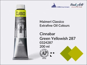 Farba olejna Maimeri Classico, kolor: Cinnabar Green Yellowish 287, tuba 200 ml