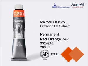 Farba olejna Maimeri Classico, kolor: Permanent Red Orange 249, tuba 200 ml