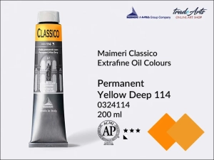 Farba olejna Maimeri Classico, kolor: Permanent Yellow Deep 114, tuba 200 ml