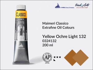 Farba olejna Mamieri Classico, kolor: Yellow Ochre Light 132, tuba 200 ml
