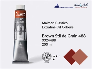 Farba olejna Maimeri Classico, kolor: Brown Stil de Grain 488, tuba 200 ml