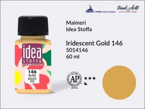 Farba perłowa do barwienia i zdobienia tkanin Maimeri Idea Stoffa, kolor: Iridescent Gold 146, opak. 60 ml