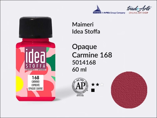 Maimeri Idea Stoffa farba perłowa Opaque Carmine 168, farba perłowa do tkanin Opaque Carmine 168 Idea Stoffa, farby do tkanin Maimeri Idea Stoffa, farby do zdobienia tkanin, barwienie tkanin, Idea Stoffa,