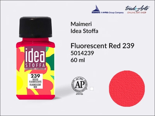 Maimeri Idea Stoffa farba Fluorescent Red 239, farba fluo do tkanin Fluorescent Red 239 Idea Stoffa, farby do tkanin Maimeri Idea Stoffa, farby do zdobienia tkanin, barwienie tkanin, Idea Stoffa,
