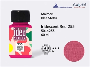 Farba perłowa do barwienia i zdobienia tkanin Maimeri Idea Stoffa, kolor: Iridescent Red 255, opak. 60 ml