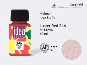 Farba błyszcząca do barwienia i zdobienia tkanin Maimeri Idea Stoffa, kolor: Luster Red 246, opak. 60 ml