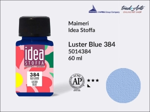 Farba błyszcząca do barwienia i zdobienia tkanin Maimeri Idea Stoffa, kolor: Luster Blue 384, opak. 60 ml