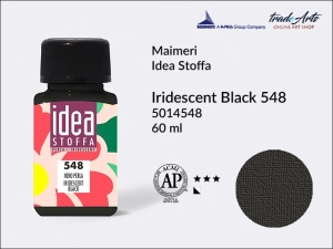 Farba perłowa do barwienia i zdobienia tkanin Maimeri Idea Stoffa, kolor: Iridescent Black 548, opak. 60 ml