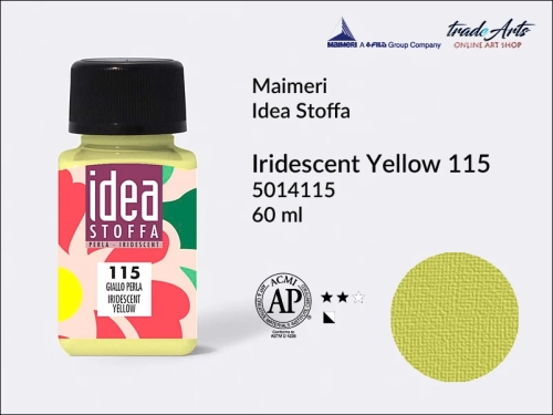 Maimeri Idea Stoffa farba perłowa Iridescent Yellow 115, farba perłowa do tkanin Iridescent Yellow 115, farby do tkanin Maimeri Idea Stoffa, farby do zdobienia tkanin, barwienie tkanin, Idea Stoffa,